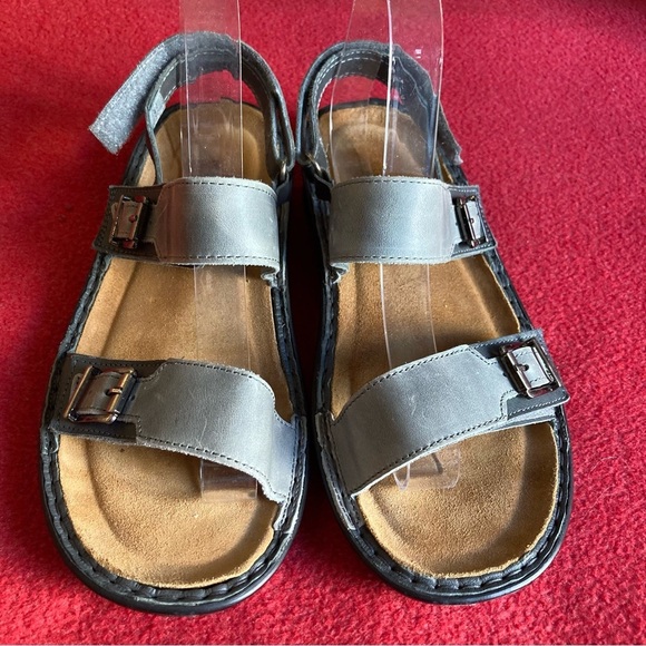 NAOT  Sz 41 Soprano Vintage Grey Removable Sole Buckle Closure Sandals - Picture 3 of 12